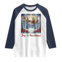 Joy Is Resistance Portland Frog Protest Raglan Shirt Funny Holiday Meme Gift Idea - Wonder Print Shop