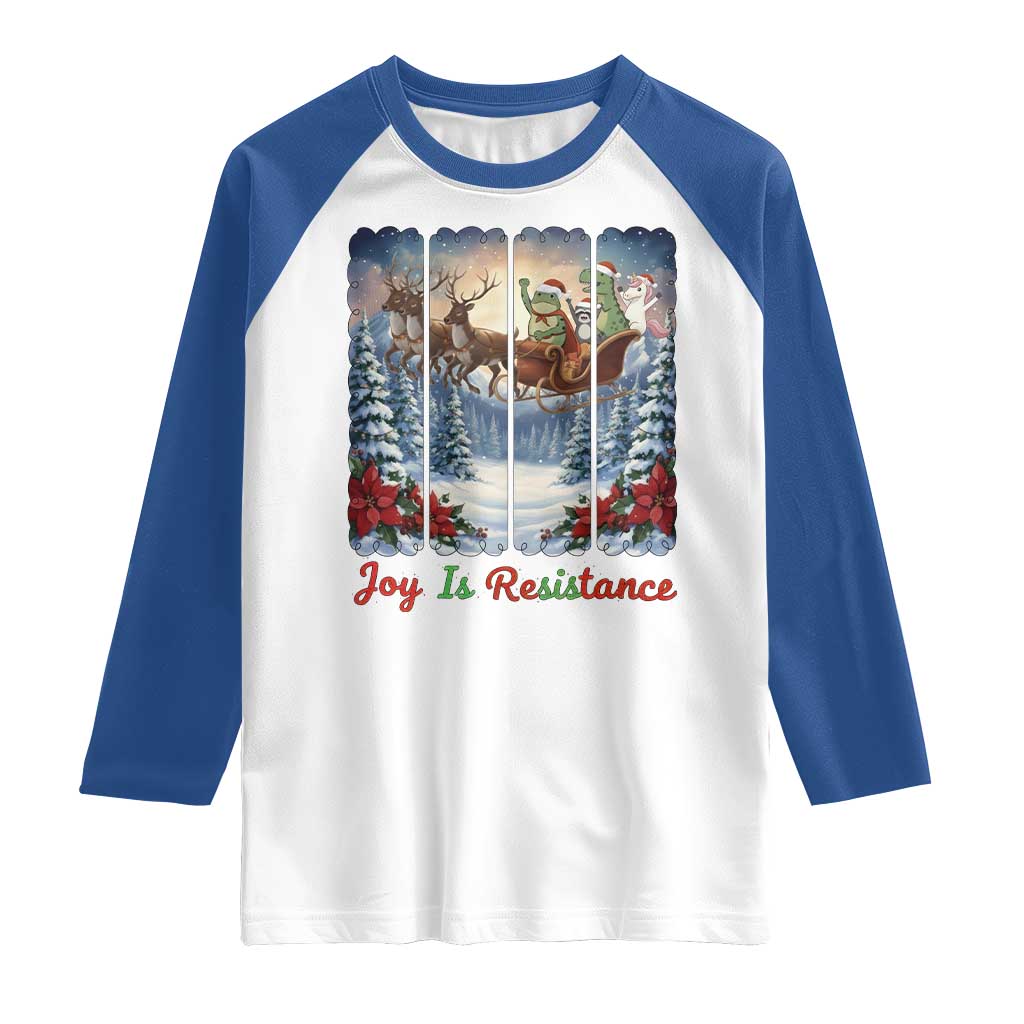 Joy Is Resistance Portland Frog Protest Raglan Shirt Funny Holiday Meme Gift Idea - Wonder Print Shop