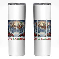 Joy Is Resistance Portland Frog Protest Skinny Tumbler Funny Holiday Meme Gift Idea - Wonder Print Shop