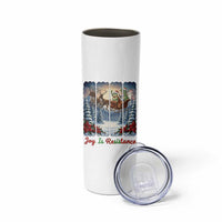 Joy Is Resistance Portland Frog Protest Skinny Tumbler Funny Holiday Meme Gift Idea - Wonder Print Shop