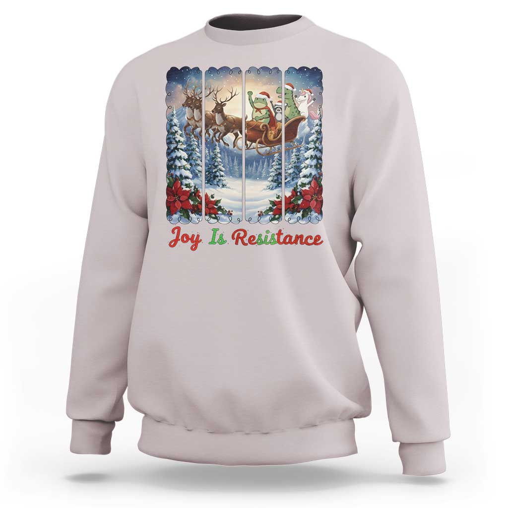 Joy Is Resistance Portland Frog Protest Sweatshirt Funny Holiday Meme Gift Idea - Wonder Print Shop