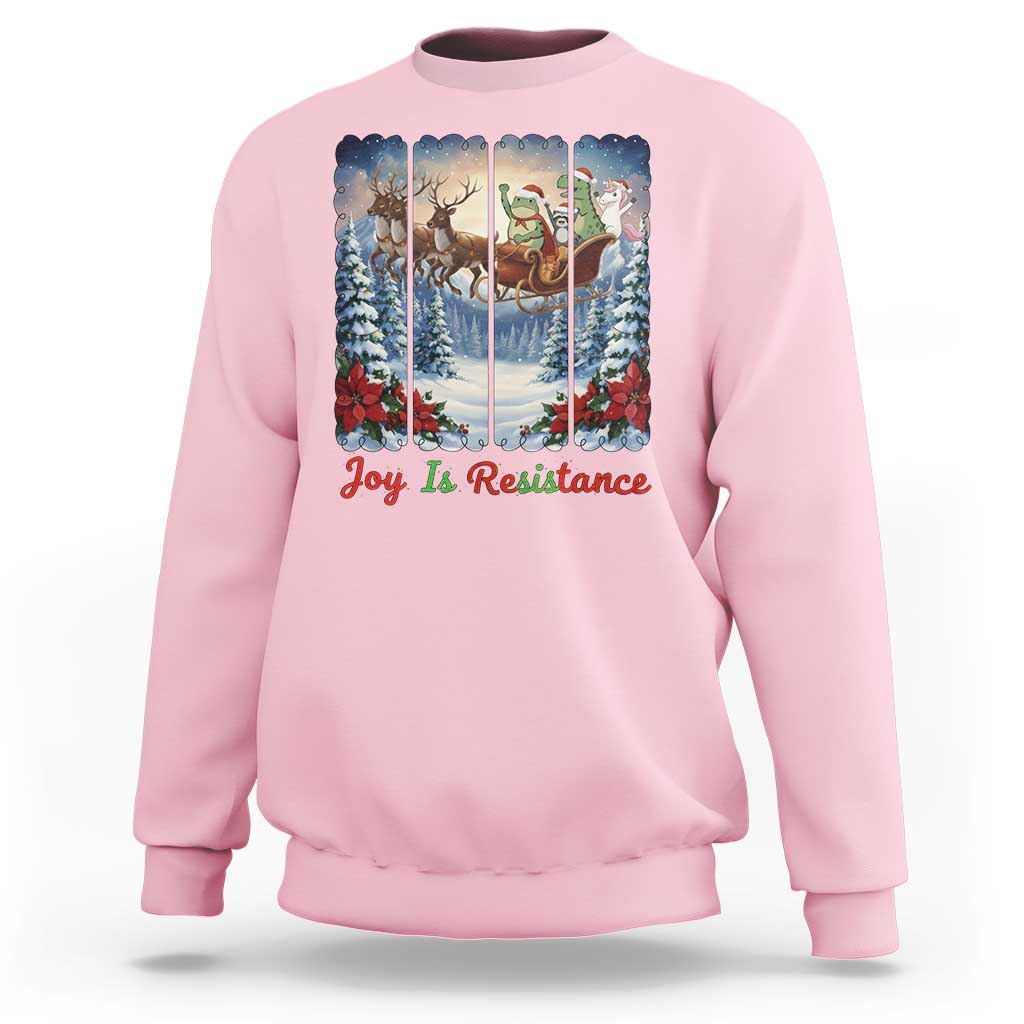 Joy Is Resistance Portland Frog Protest Sweatshirt Funny Holiday Meme Gift Idea - Wonder Print Shop