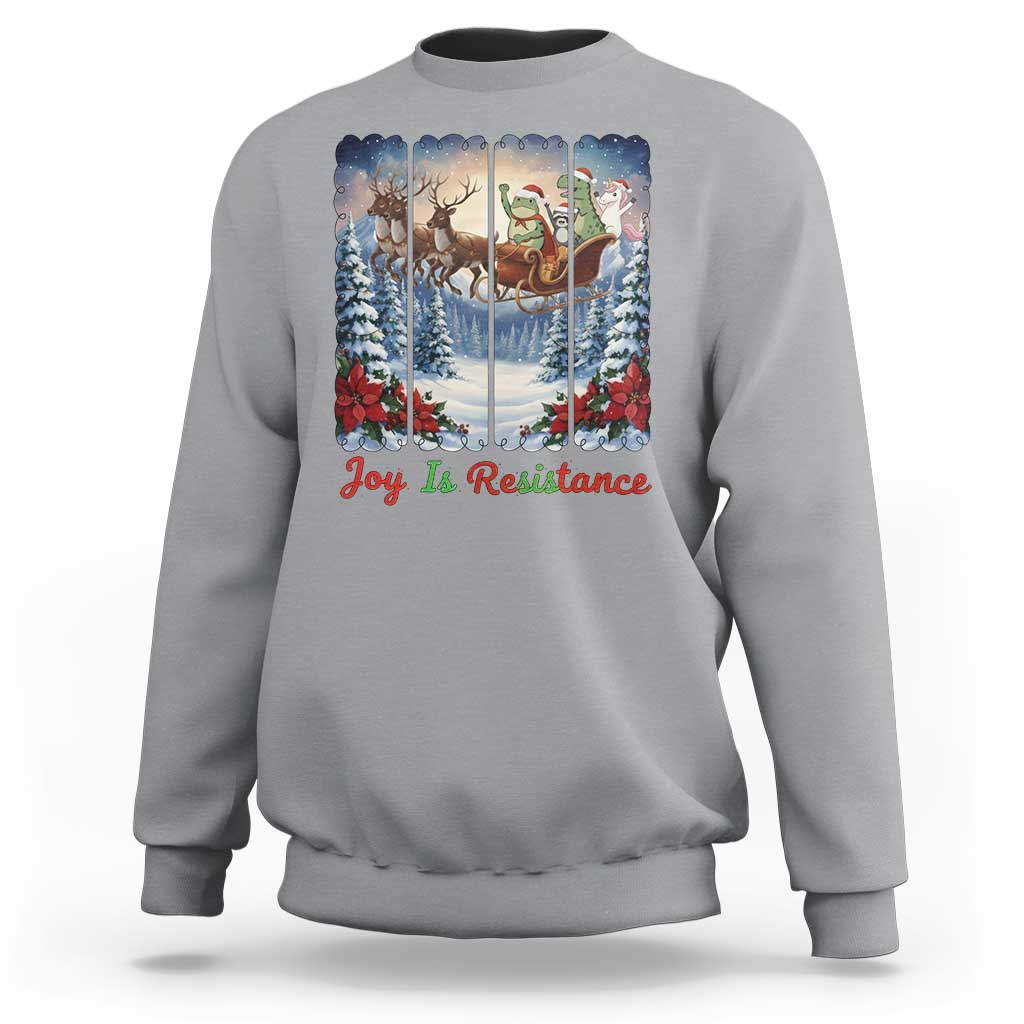 Joy Is Resistance Portland Frog Protest Sweatshirt Funny Holiday Meme Gift Idea - Wonder Print Shop