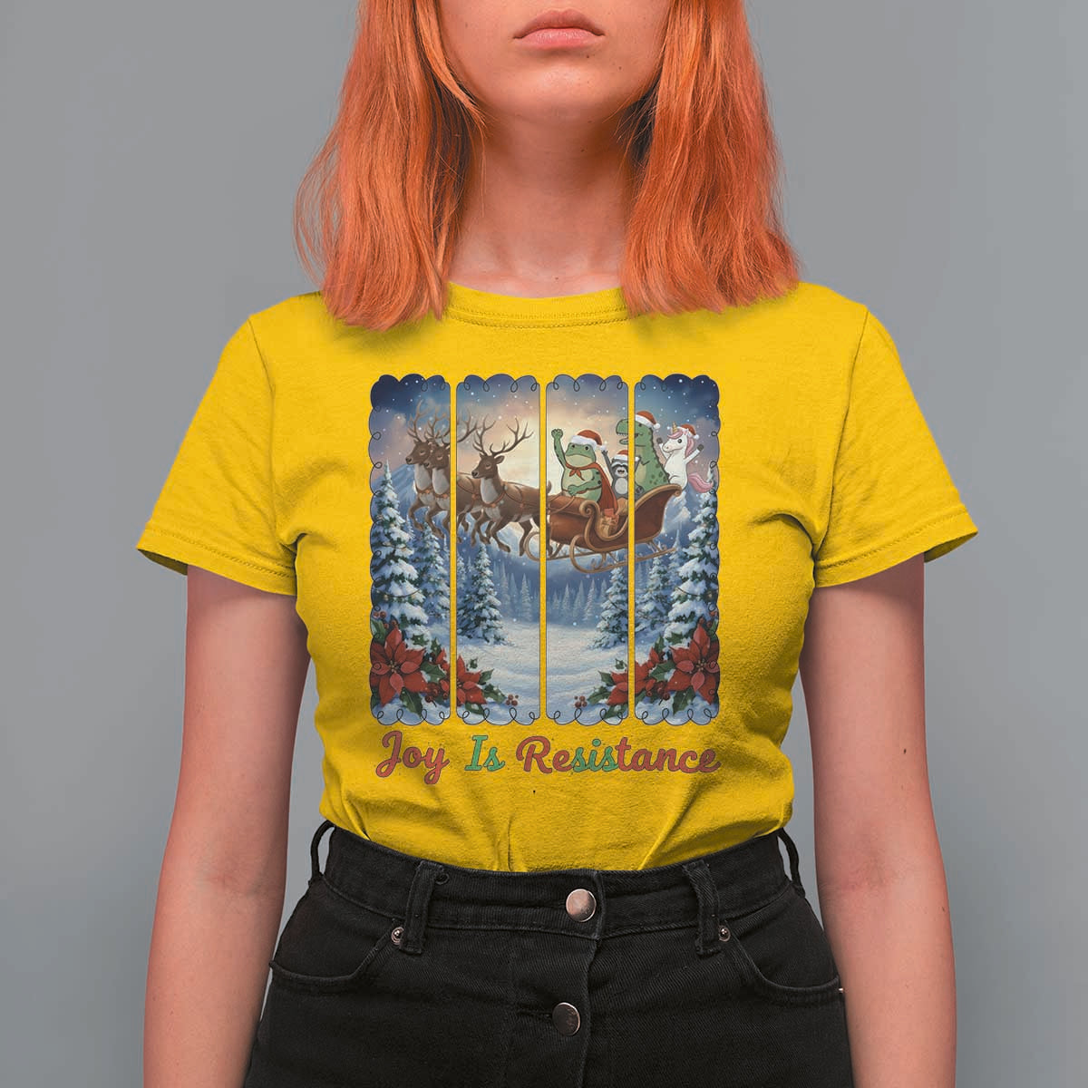Joy Is Resistance Portland Frog Protest T Shirt For Women Funny Holiday Meme Gift Idea - Wonder Print Shop