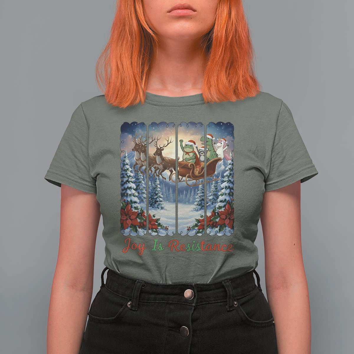 Joy Is Resistance Portland Frog Protest T Shirt For Women Funny Holiday Meme Gift Idea - Wonder Print Shop