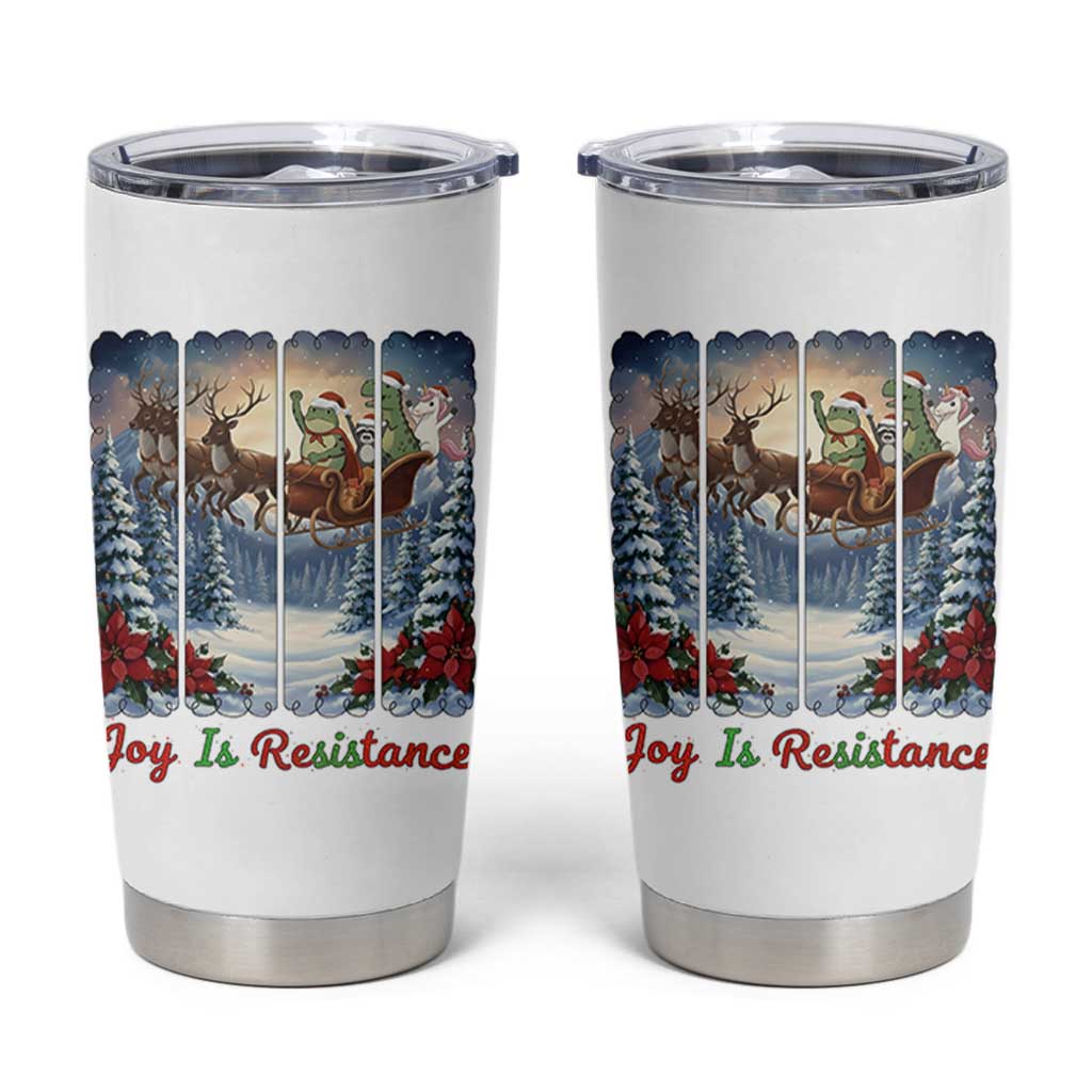 Joy Is Resistance Portland Frog Protest Tumbler Cup Funny Holiday Meme Gift Idea - Wonder Print Shop