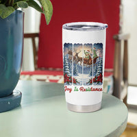 Joy Is Resistance Portland Frog Protest Tumbler Cup Funny Holiday Meme Gift Idea - Wonder Print Shop