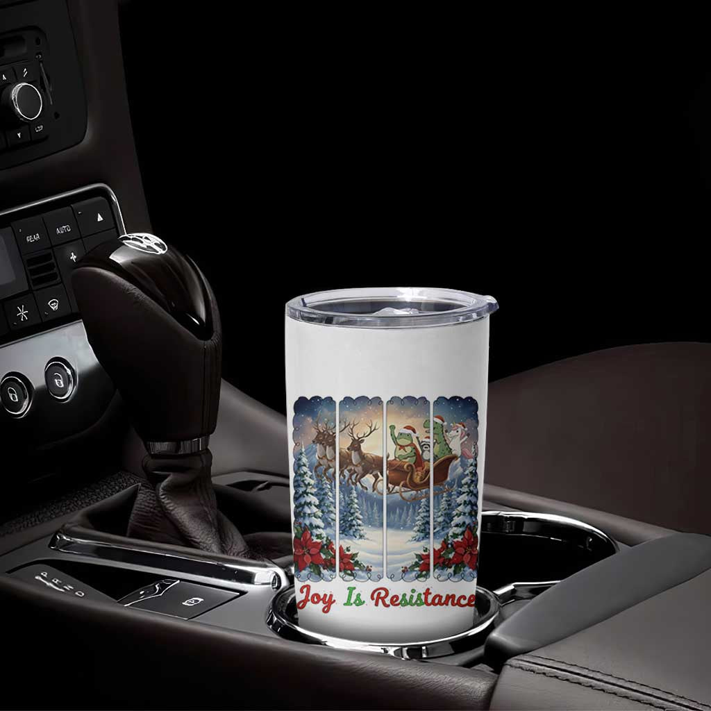 Joy Is Resistance Portland Frog Protest Tumbler Cup Funny Holiday Meme Gift Idea - Wonder Print Shop