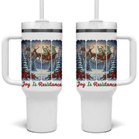 Joy Is Resistance Portland Frog Protest Tumbler With Handle Funny Holiday Meme Gift Idea - Wonder Print Shop