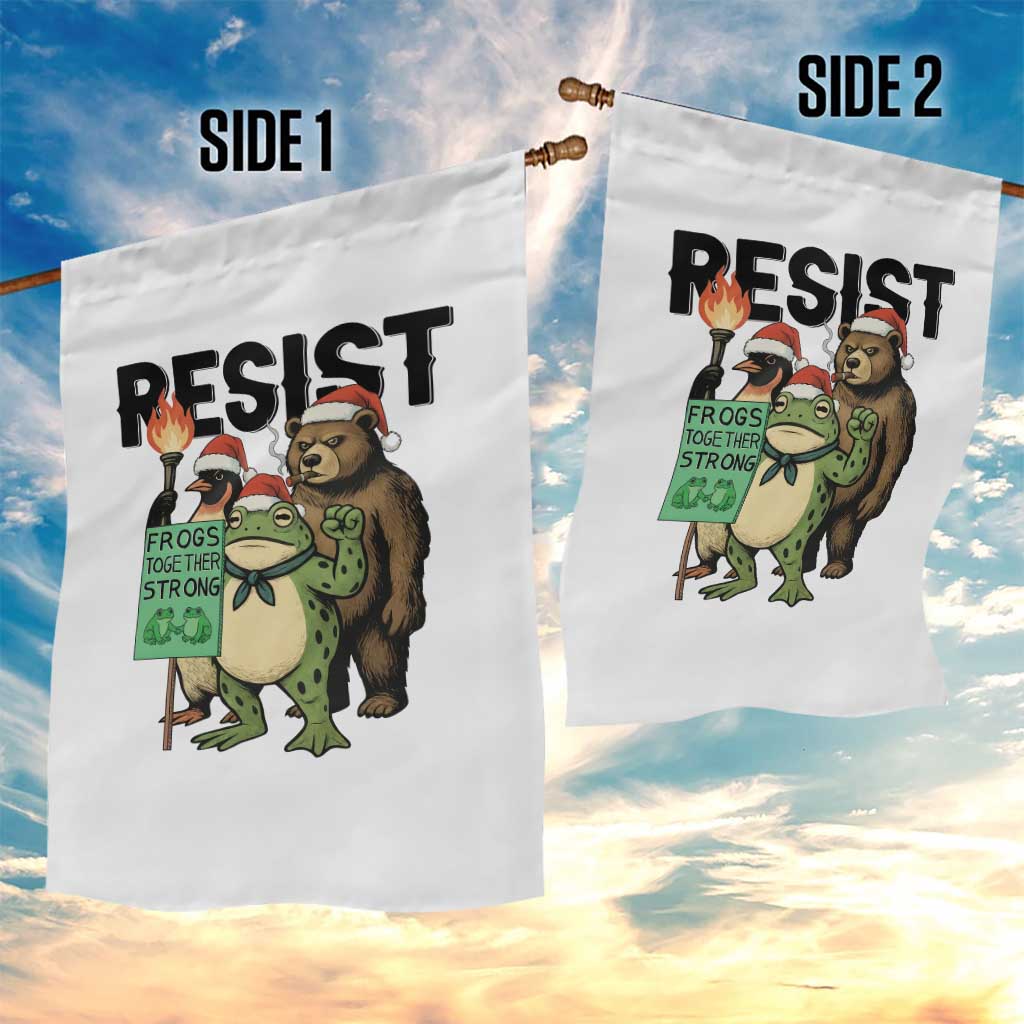 Funny Christmas Frogs Together Strong Garden Flag Portland Resist Meme Gift - Wonder Print Shop