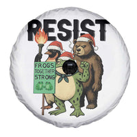 Funny Christmas Frogs Together Strong Spare Tire Cover Portland Resist Meme Gift - Wonder Print Shop