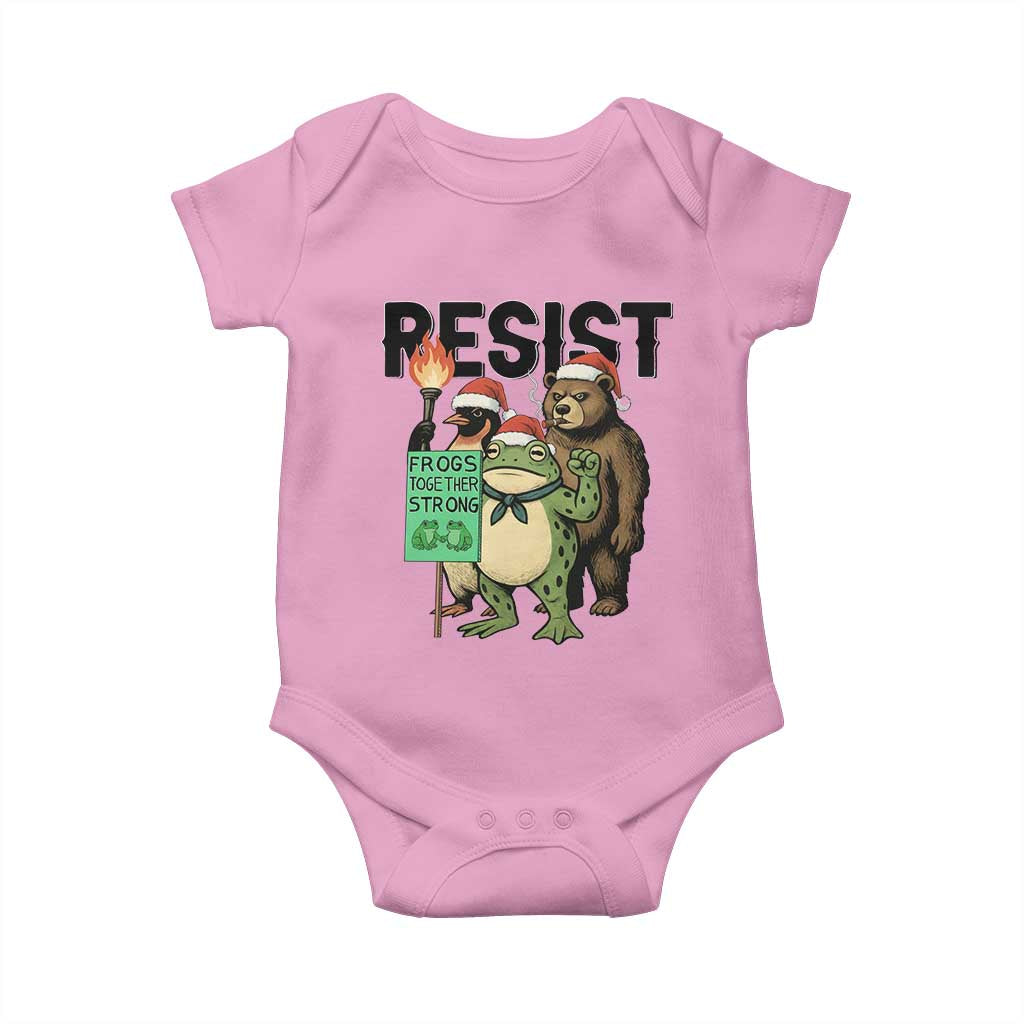 Funny Christmas Frogs Together Strong Baby Onesie Portland Resist Meme Gift - Wonder Print Shop