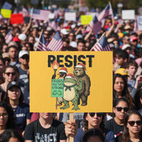 Funny Christmas Frogs Together Strong Protest Sign Portland Resist Meme Gift - Wonder Print Shop