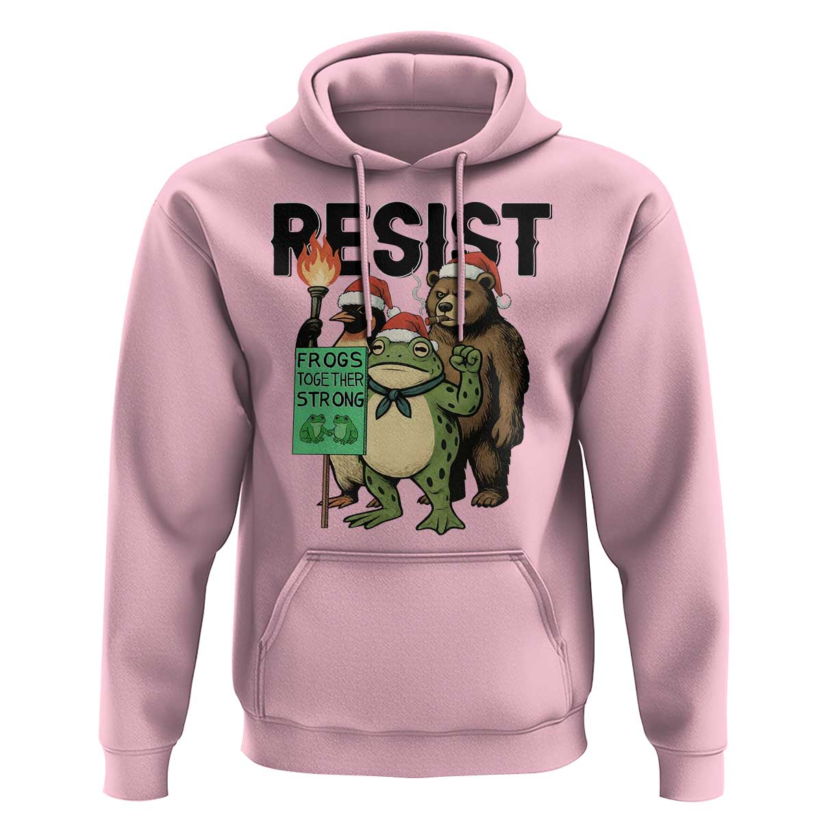 Funny Christmas Frogs Together Strong Hoodie Portland Resist Meme Gift - Wonder Print Shop