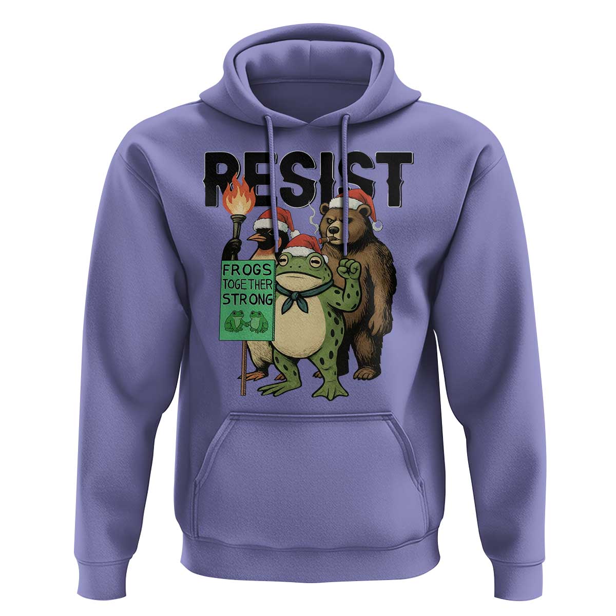 Funny Christmas Frogs Together Strong Hoodie Portland Resist Meme Gift - Wonder Print Shop