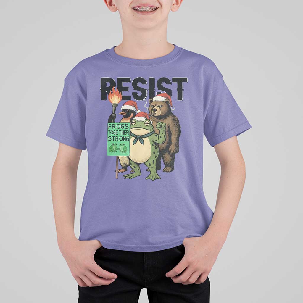 Funny Christmas Frogs Together Strong T Shirt For Kid Portland Resist Meme Gift - Wonder Print Shop