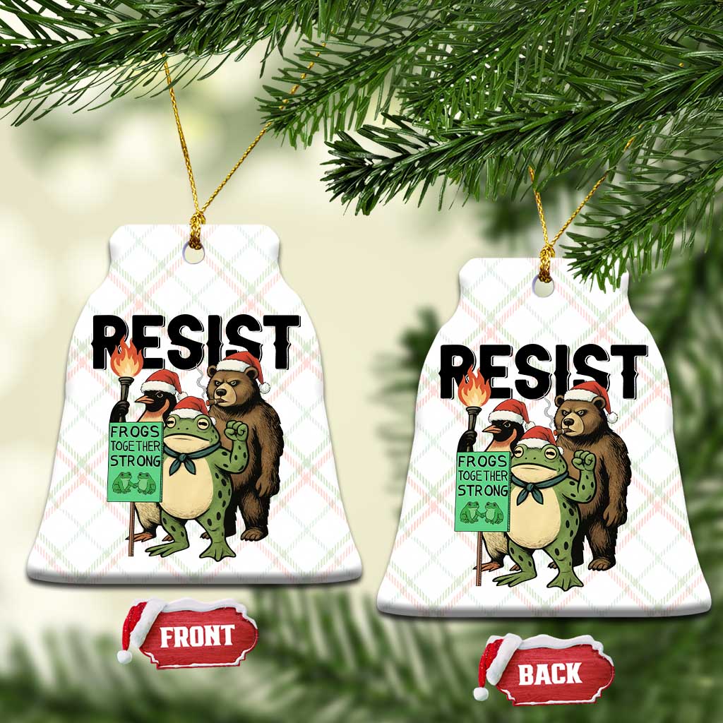 Funny Xmas Frogs Together Strong Ceramic Ornament Portland Resist Meme Gift - Wonder Print Shop