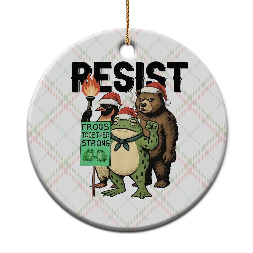 Funny Xmas Frogs Together Strong Ceramic Ornament Portland Resist Meme Gift - Wonder Print Shop