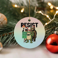 Funny Xmas Frogs Together Strong Ceramic Ornament Portland Resist Meme Gift - Wonder Print Shop