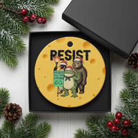Funny Xmas Frogs Together Strong Ceramic Ornament Portland Resist Meme Gift - Wonder Print Shop