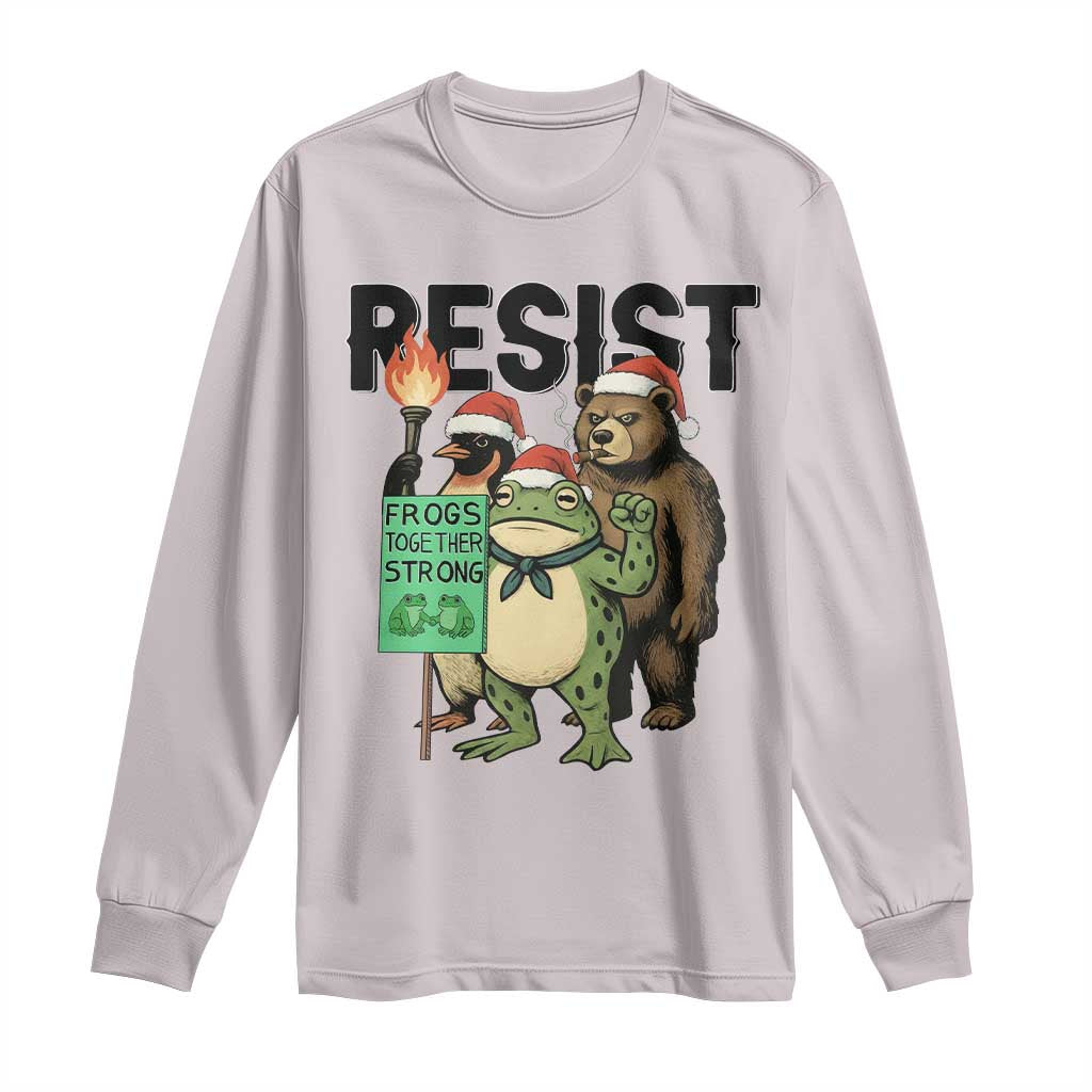Funny Christmas Frogs Together Strong Long Sleeve Shirt Portland Resist Meme Gift - Wonder Print Shop