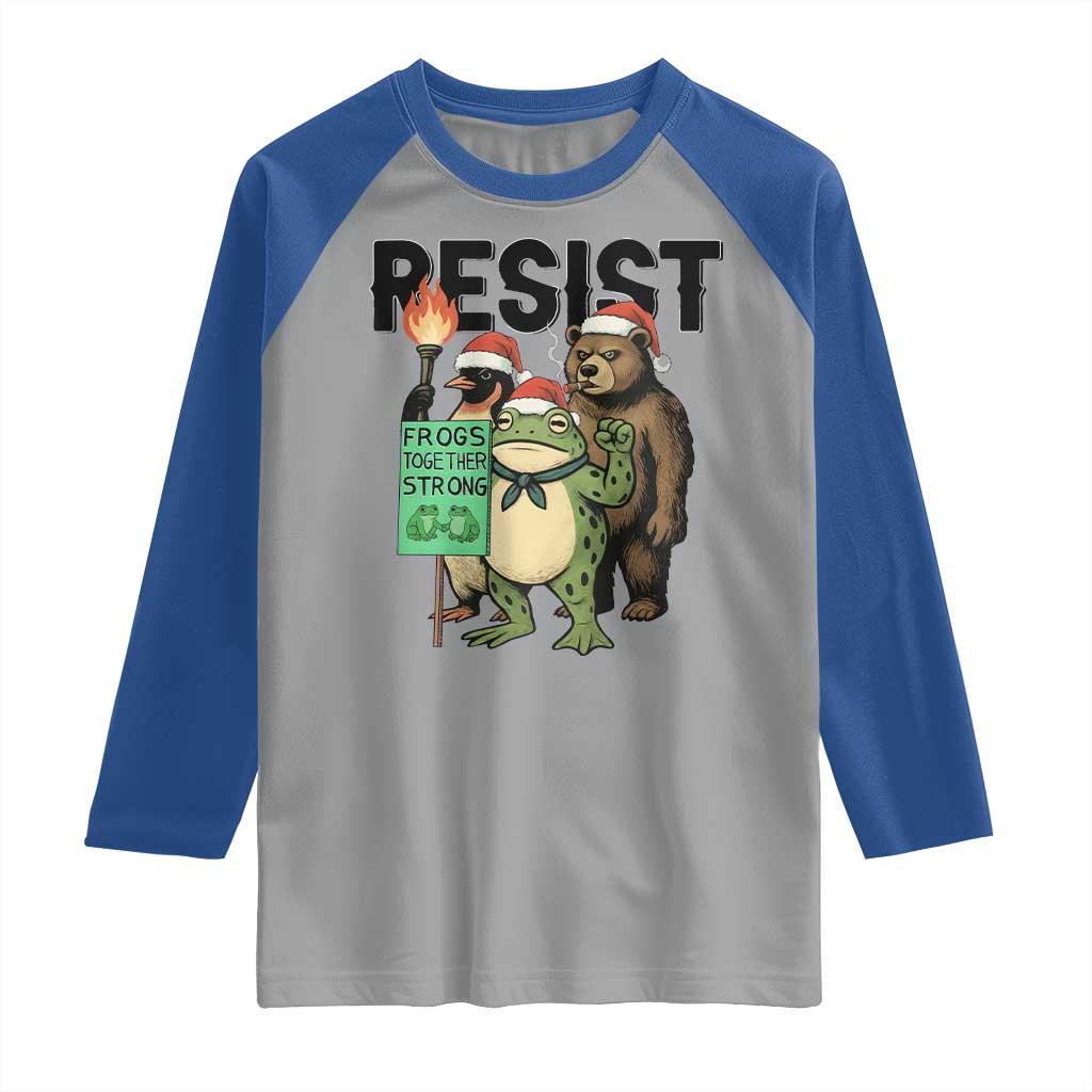 Funny Christmas Frogs Together Strong Raglan Shirt Portland Resist Meme Gift - Wonder Print Shop