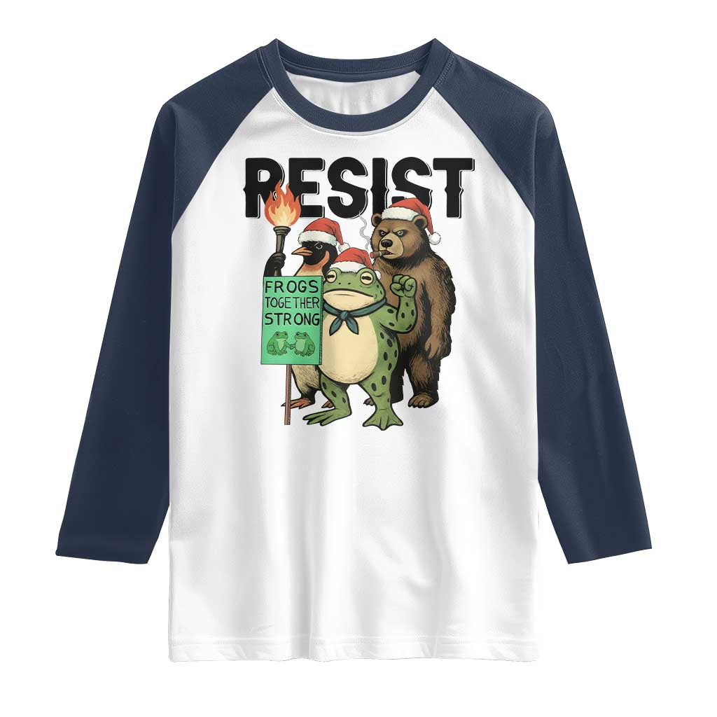 Funny Christmas Frogs Together Strong Raglan Shirt Portland Resist Meme Gift - Wonder Print Shop