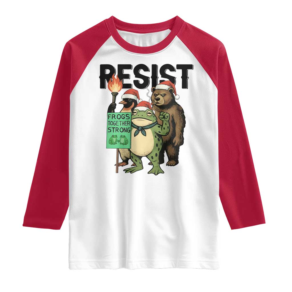 Funny Christmas Frogs Together Strong Raglan Shirt Portland Resist Meme Gift - Wonder Print Shop