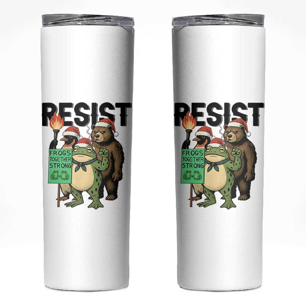 Funny Christmas Frogs Together Strong Skinny Tumbler Portland Resist Meme Gift - Wonder Print Shop