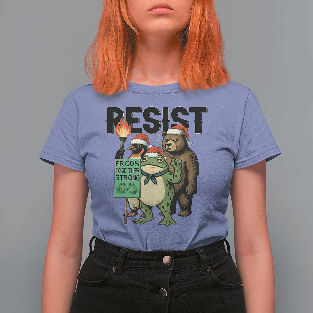 Funny Christmas Frogs Together Strong T Shirt For Women Portland Resist Meme Gift - Wonder Print Shop