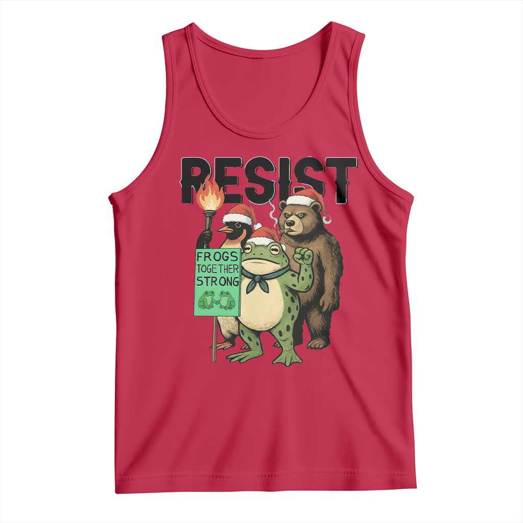 Funny Christmas Frogs Together Strong Tank Top Portland Resist Meme Gift - Wonder Print Shop