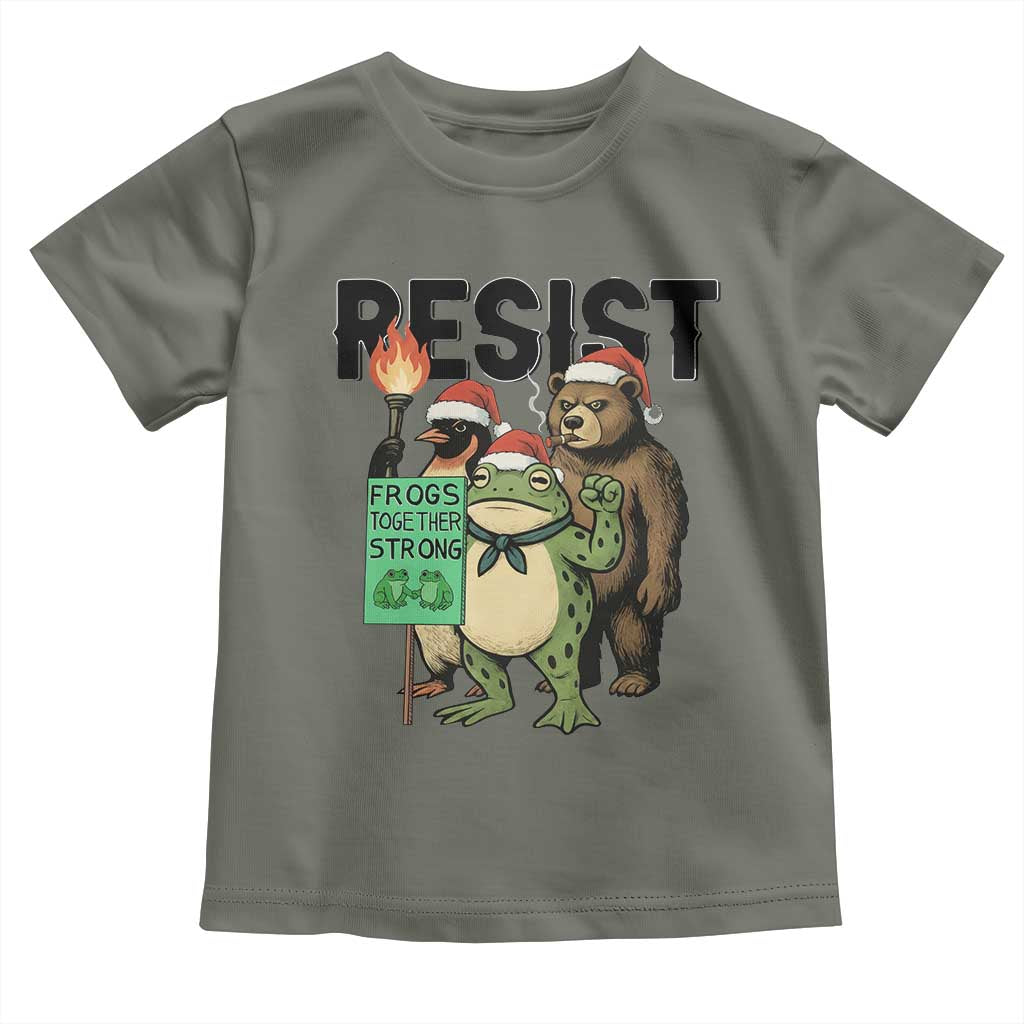 Funny Christmas Frogs Together Strong Toddler T Shirt Portland Resist Meme Gift - Wonder Print Shop