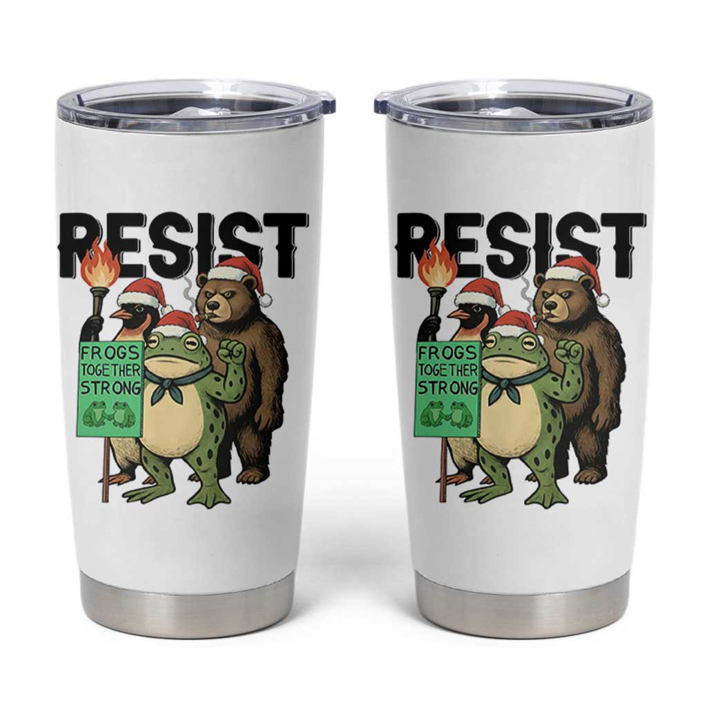Funny Christmas Frogs Together Strong Tumbler Cup Portland Resist Meme Gift - Wonder Print Shop