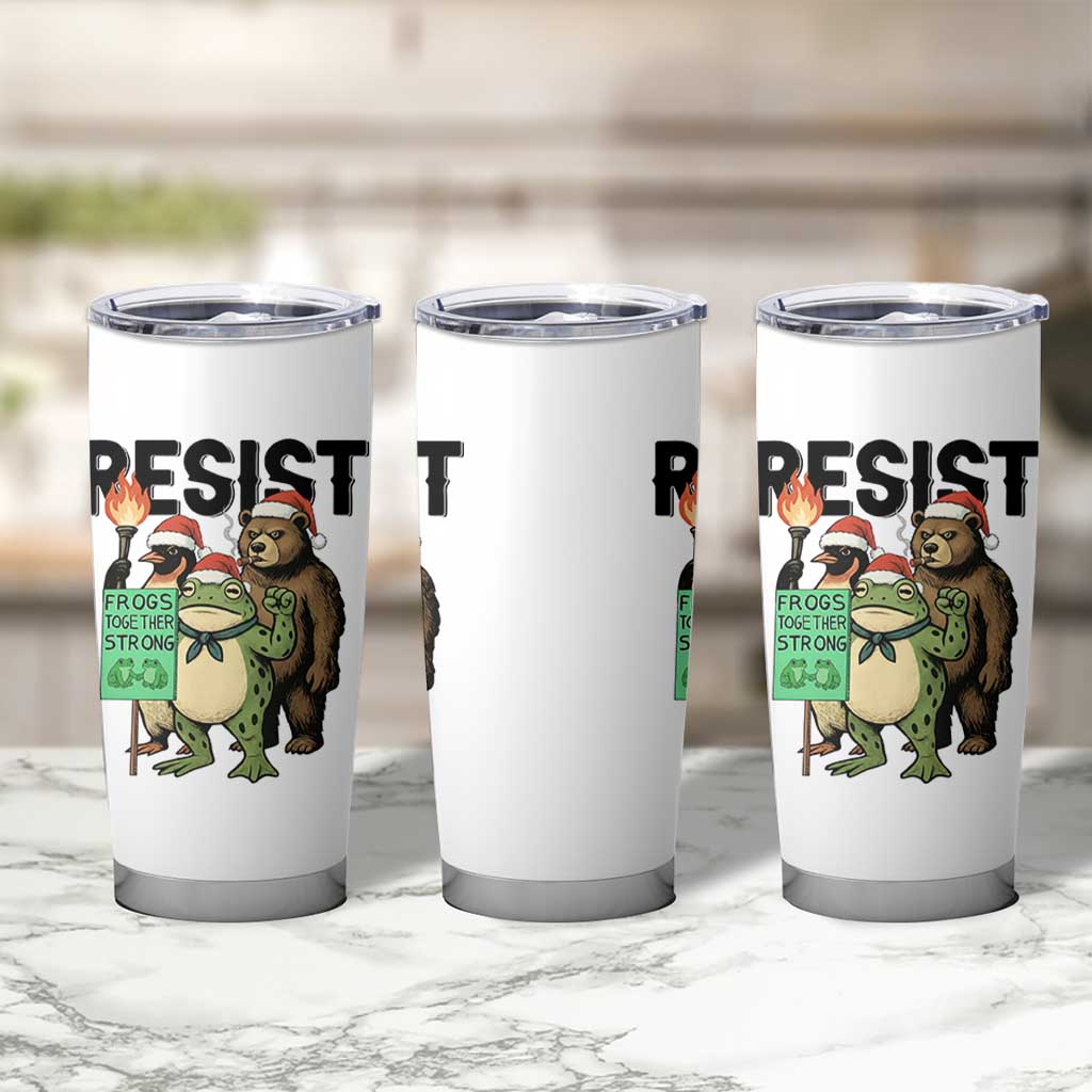 Funny Christmas Frogs Together Strong Tumbler Cup Portland Resist Meme Gift - Wonder Print Shop