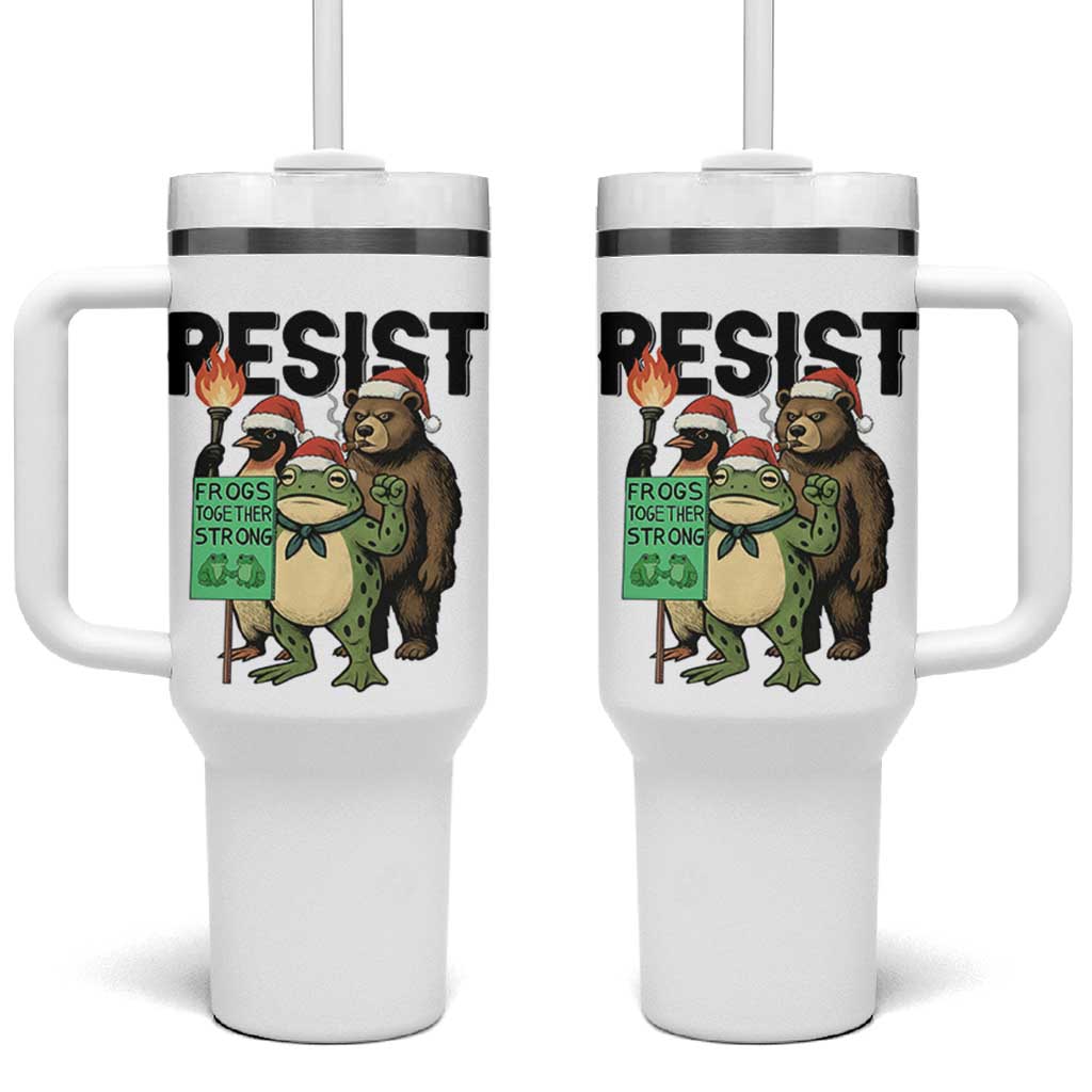 Funny Christmas Frogs Together Strong Tumbler With Handle Portland Resist Meme Gift - Wonder Print Shop