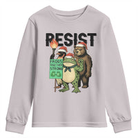 Funny Christmas Frogs Together Strong Youth Sweatshirt Portland Resist Meme Gift - Wonder Print Shop
