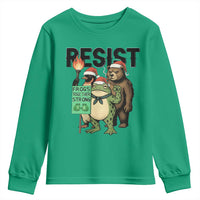 Funny Christmas Frogs Together Strong Youth Sweatshirt Portland Resist Meme Gift - Wonder Print Shop