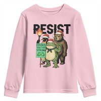Funny Christmas Frogs Together Strong Youth Sweatshirt Portland Resist Meme Gift - Wonder Print Shop