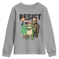 Funny Christmas Frogs Together Strong Youth Sweatshirt Portland Resist Meme Gift - Wonder Print Shop