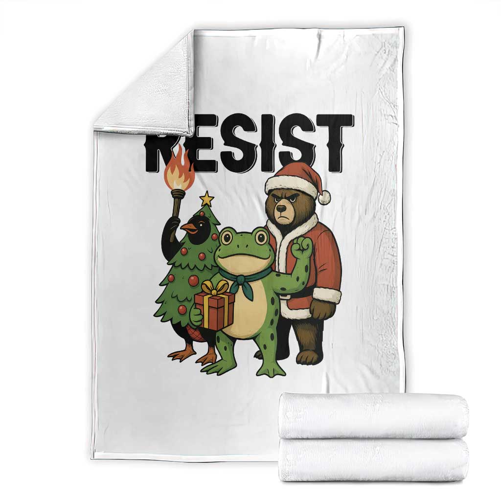 Portland Frog Protest Frogs Together Strong Throw Blanket Funny Holiday Gift - Wonder Print Shop