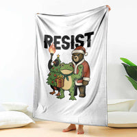 Portland Frog Protest Frogs Together Strong Throw Blanket Funny Holiday Gift - Wonder Print Shop