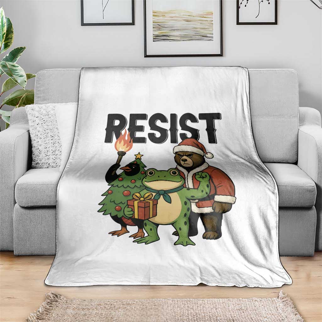 Portland Frog Protest Frogs Together Strong Throw Blanket Funny Holiday Gift - Wonder Print Shop
