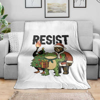 Portland Frog Protest Frogs Together Strong Throw Blanket Funny Holiday Gift - Wonder Print Shop