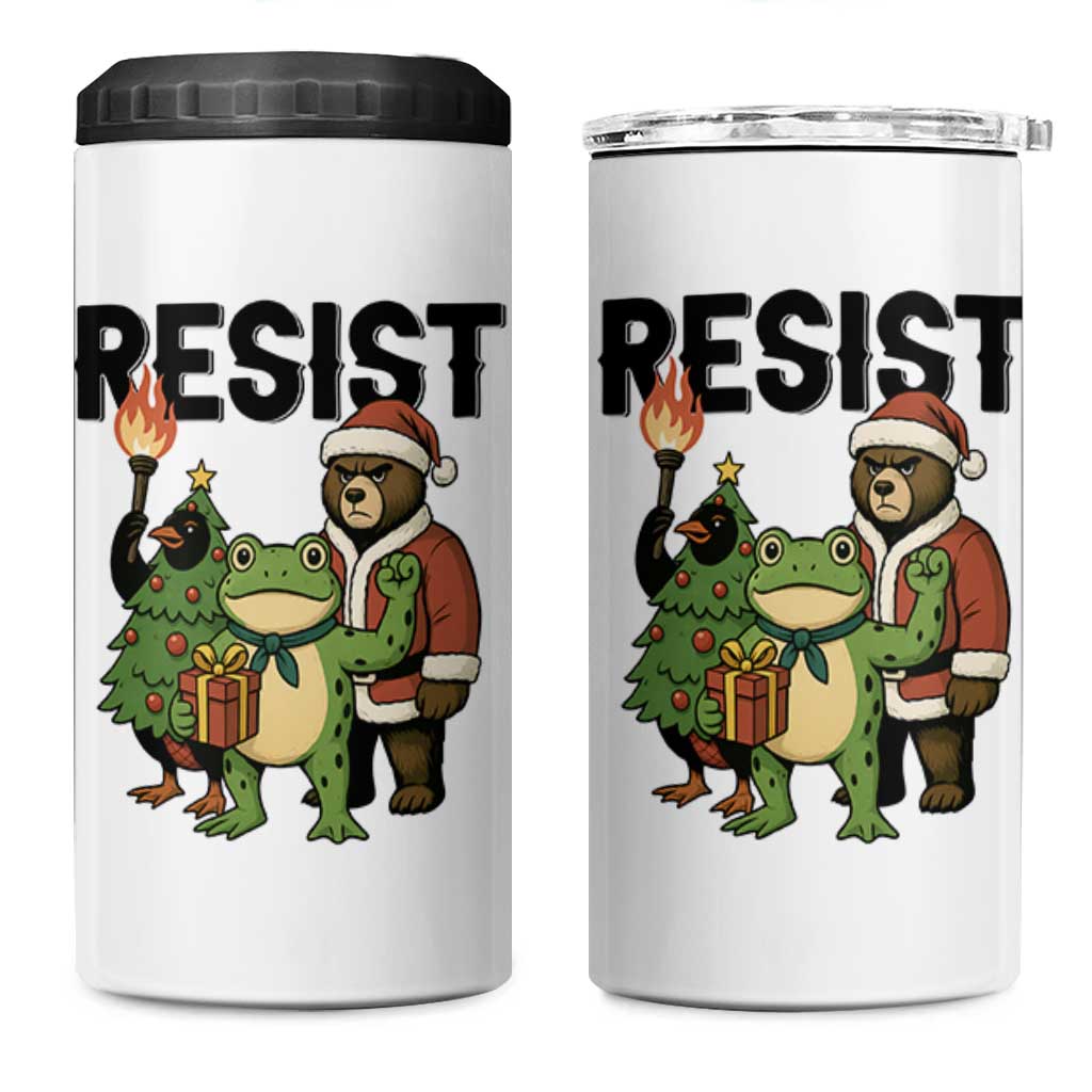 Portland Frog Protest Frogs Together Strong 4 in 1 Can Cooler Tumbler Funny Holiday Gift - Wonder Print Shop