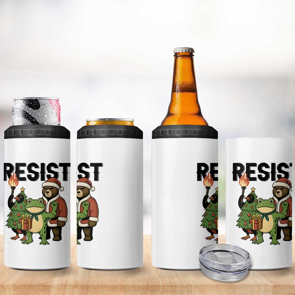 Portland Frog Protest Frogs Together Strong 4 in 1 Can Cooler Tumbler Funny Holiday Gift - Wonder Print Shop