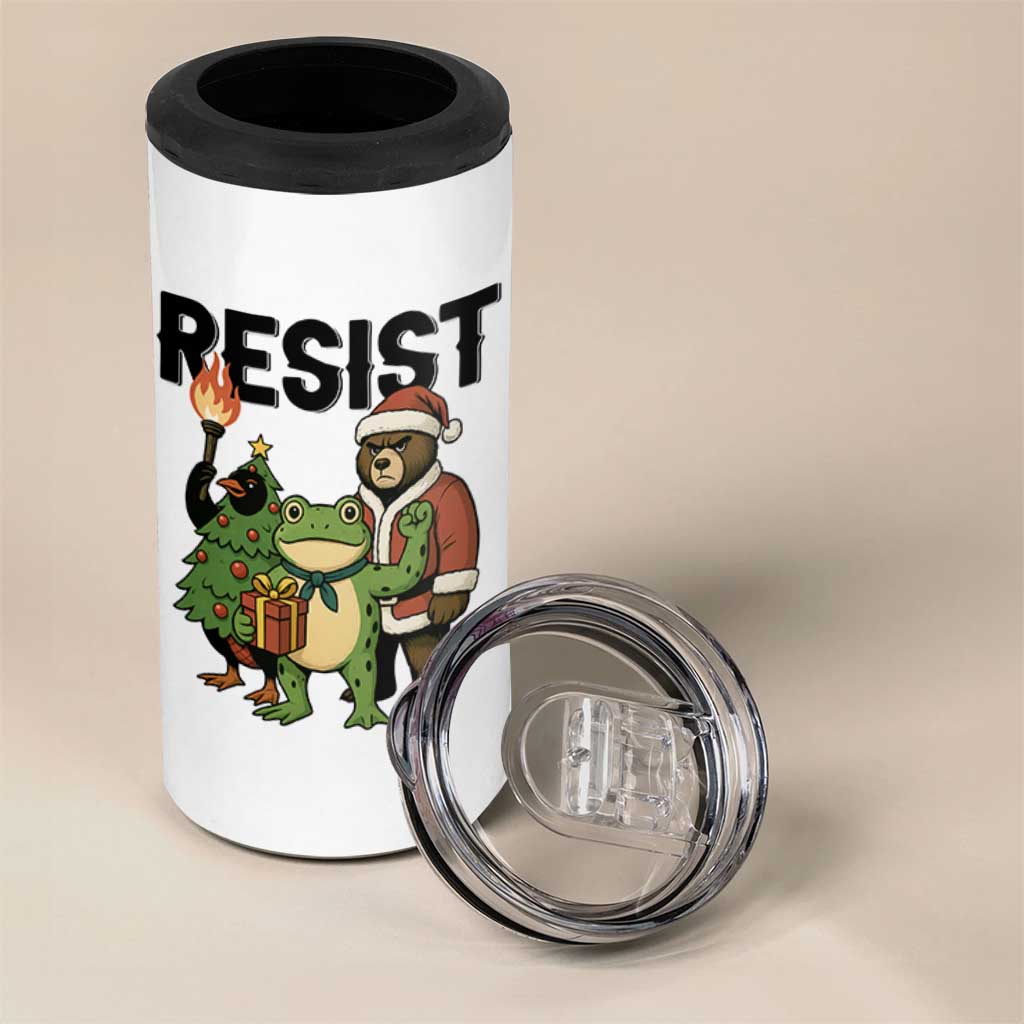 Portland Frog Protest Frogs Together Strong 4 in 1 Can Cooler Tumbler Funny Holiday Gift - Wonder Print Shop