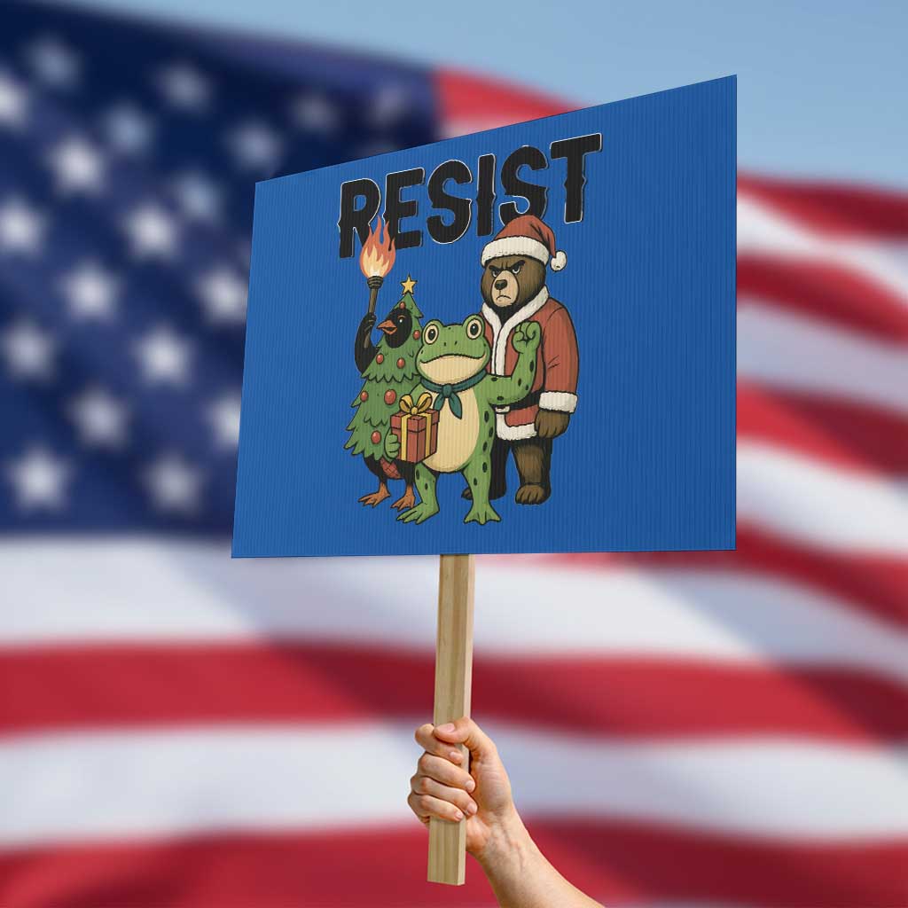 Portland Frog Protest Frogs Together Strong Protest Sign Funny Holiday Gift - Wonder Print Shop