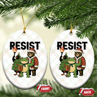 Portland Frog Protest Frogs Together Strong Ceramic Ornament Funny Holiday Gift - Wonder Print Shop