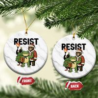 Portland Frog Protest Frogs Together Strong Ceramic Ornament Funny Holiday Gift - Wonder Print Shop