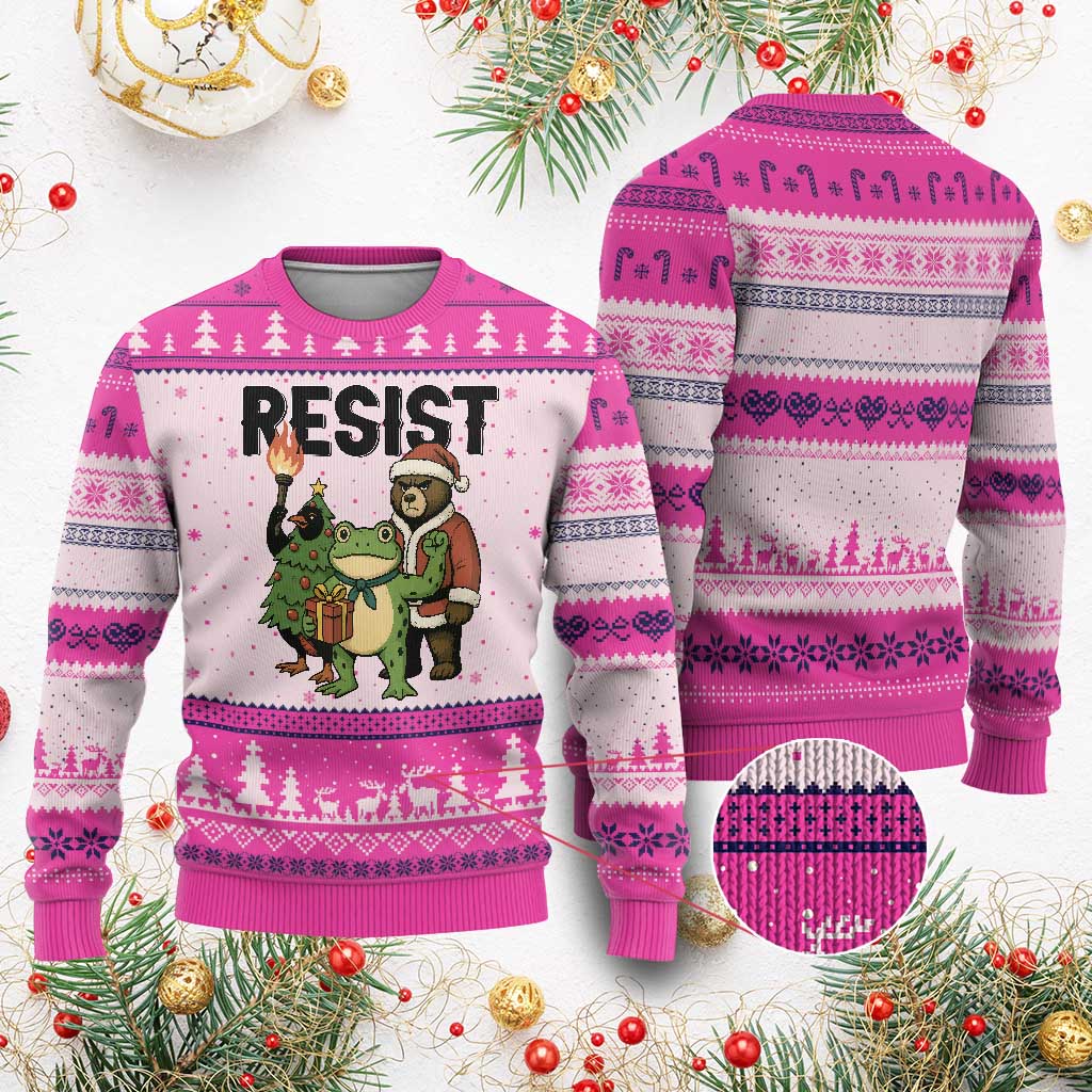 Portland Frog Protest Frogs Together Strong Ugly Christmas Sweater Funny Holiday Gift - Wonder Print Shop